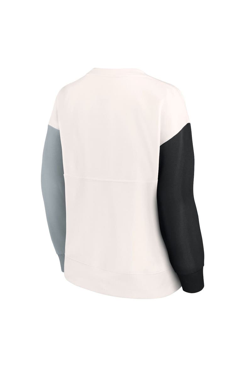 Women's Fanatics Branded White Las Vegas Raiders Colorblock Primary Logo Pullover Sweatshirt, Alternate, color, White