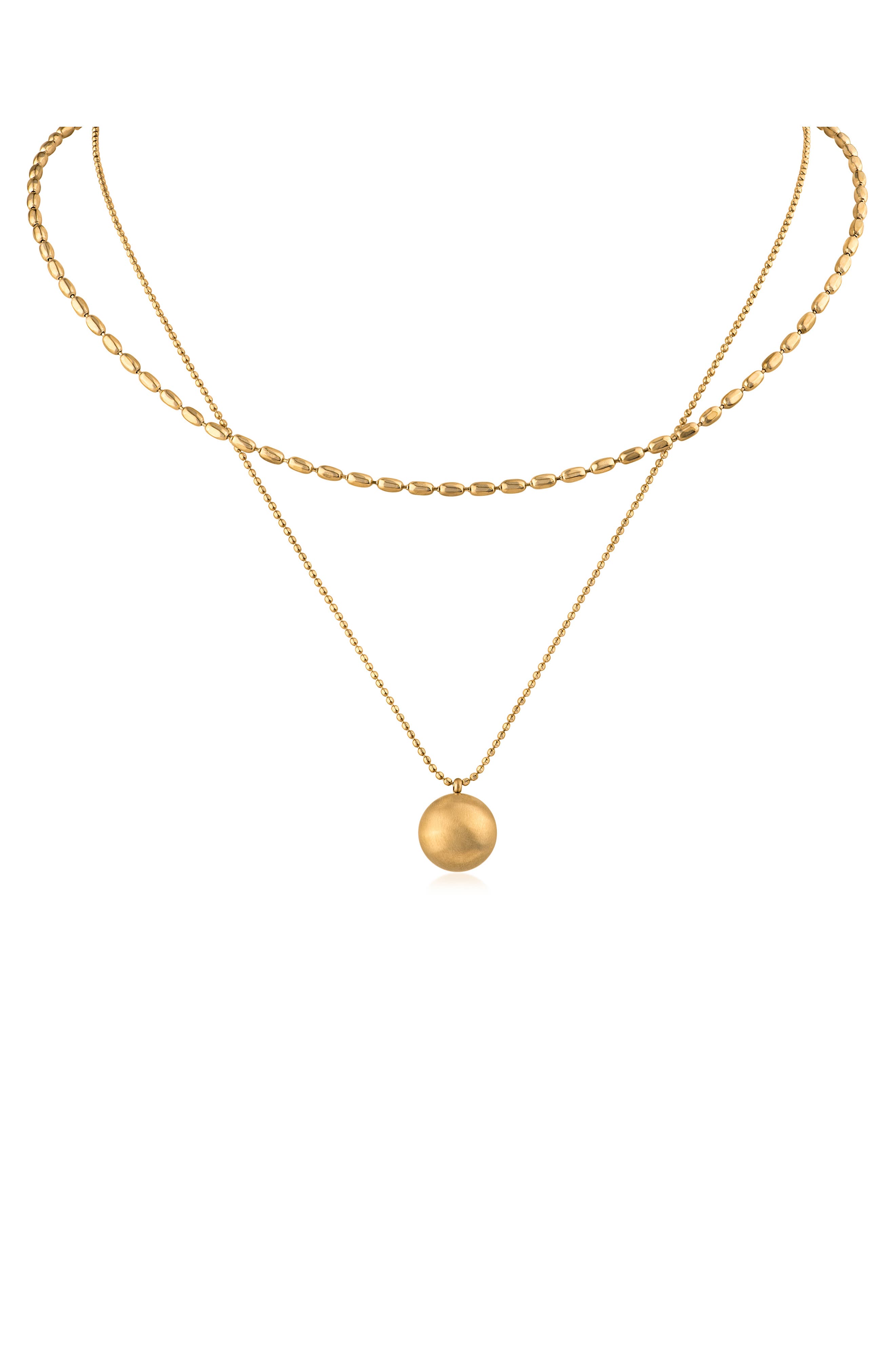 Layered Ball Pendant Necklace