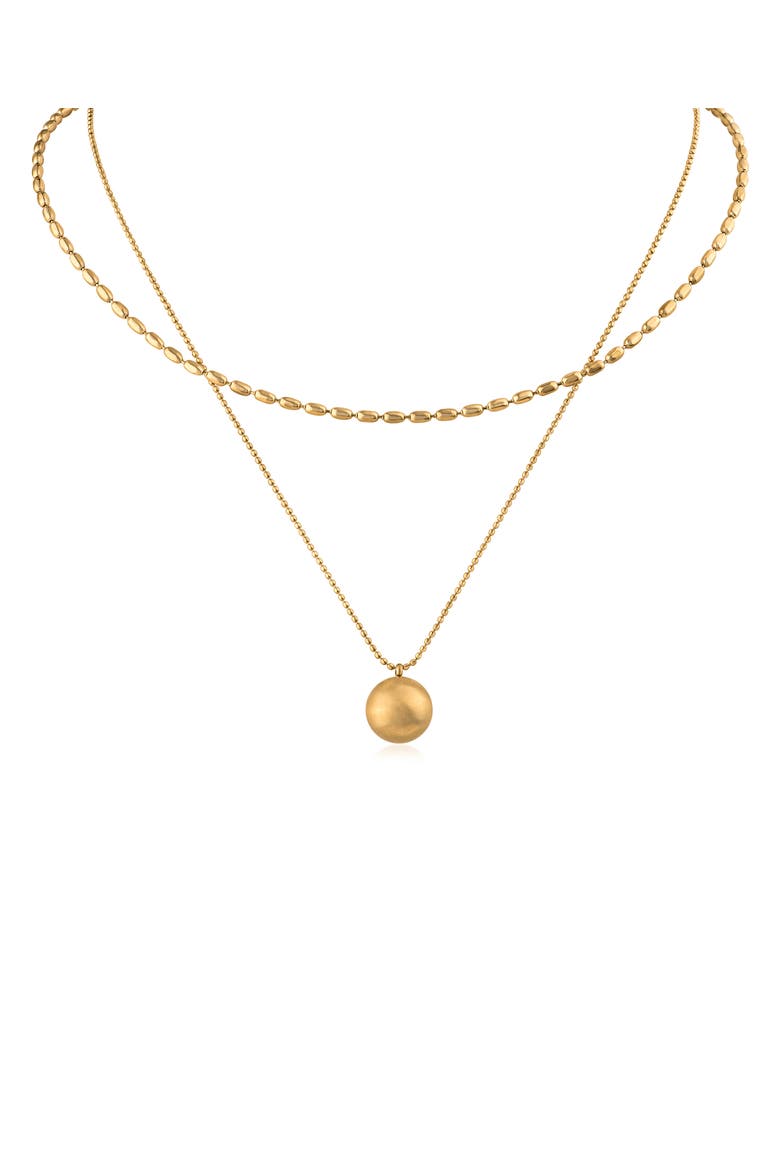 Layered Ball Pendant Necklace, Main, color, GOLD