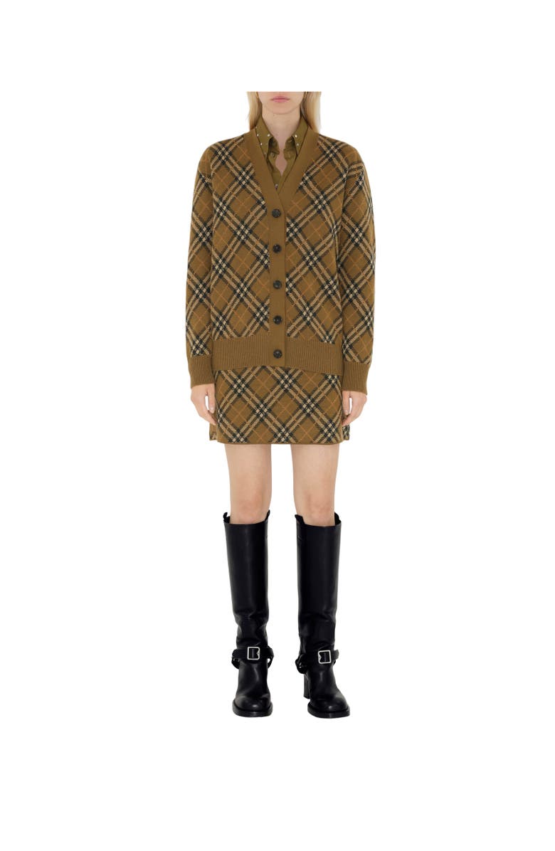 Burberry Check Wool Blend Mini Skirt, Alternate, color,