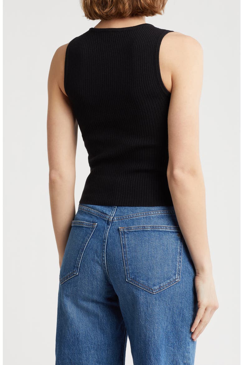 Sandy V-Neck Sweater Tank, Alternate, color, BLACK