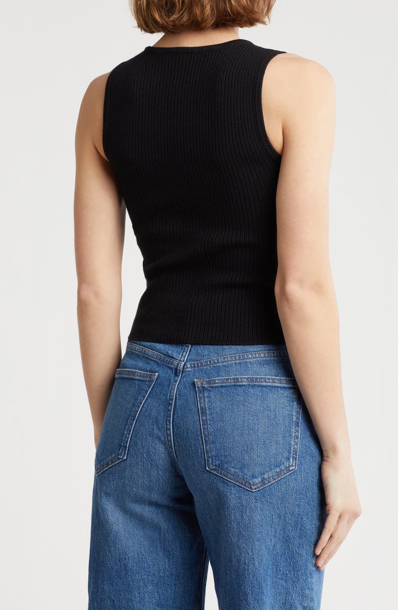 Love By Design Sandy V-Neck Sweater Tank, Alternate, color, Black