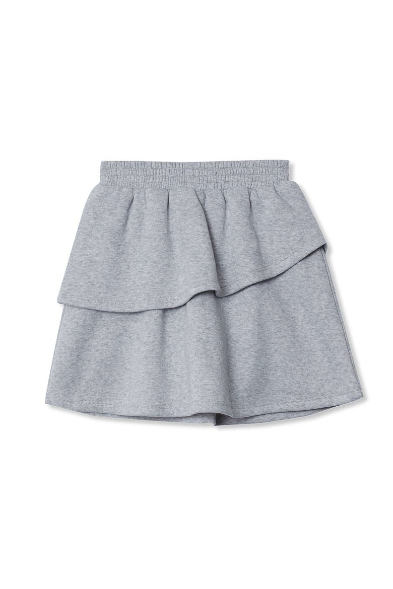 Girls Tiered Fleece Skort, Alternate, color, Gray Heather