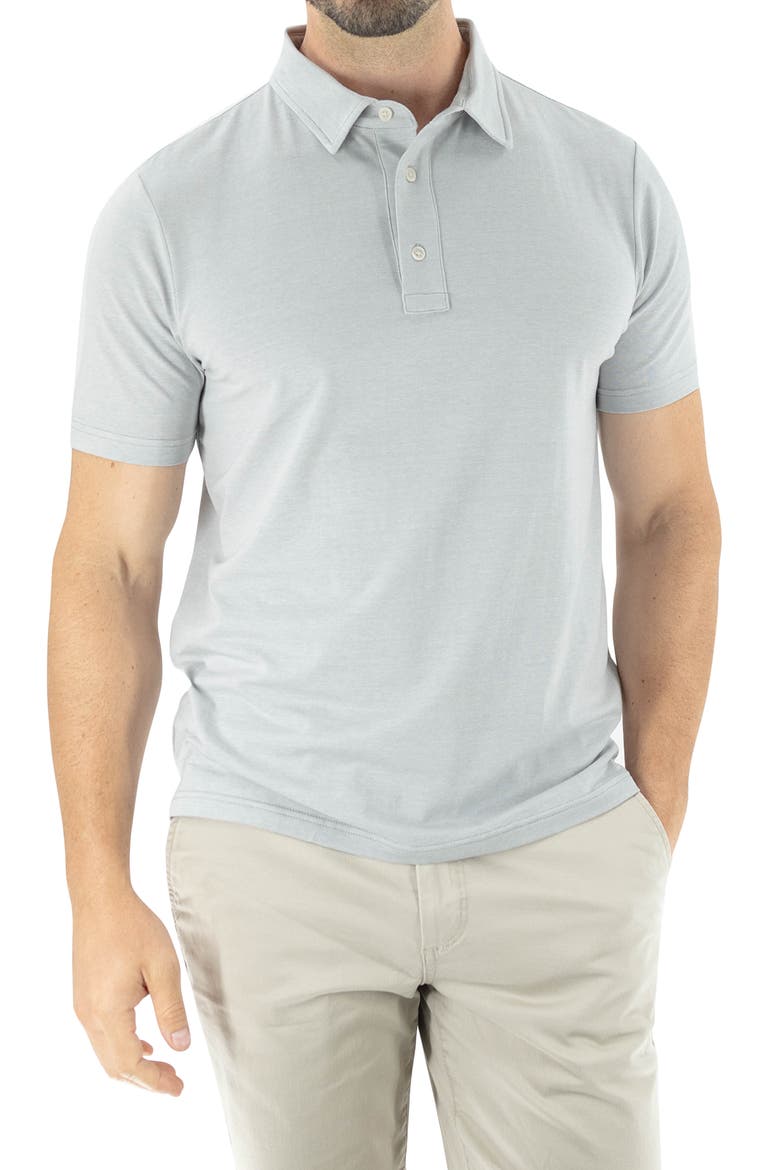 Feeder Stripe Polo, Main, color, MELANGE QUIET GRAY