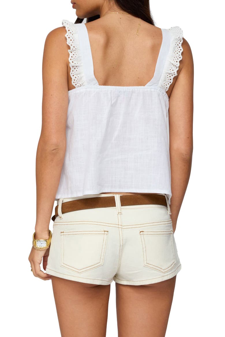 Viviana Ruffle Strap Cotton Tank, Alternate, color, WHITE