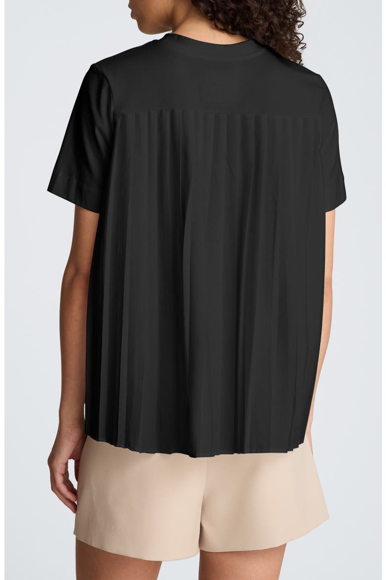 High/Low Pleat Back Top, Alternate, color, BLACK