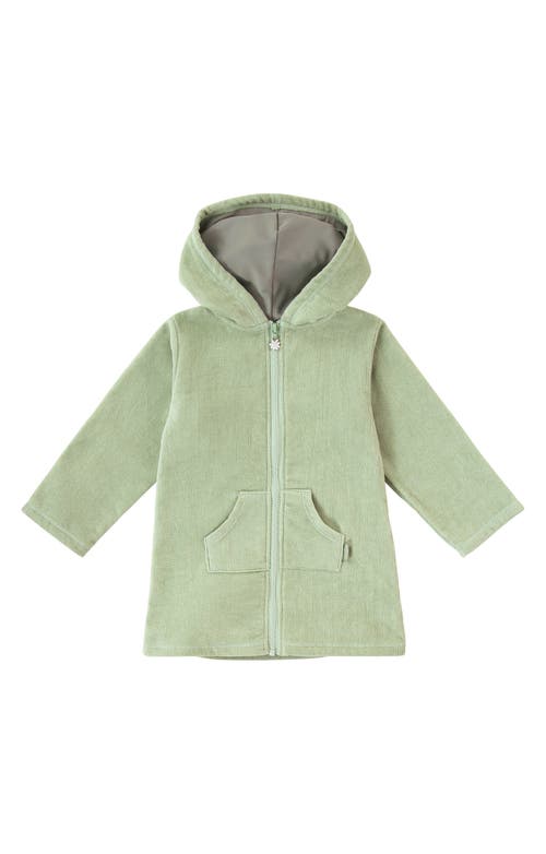 Uv Skinz Hooded Terry Beach Cover-up In Green
