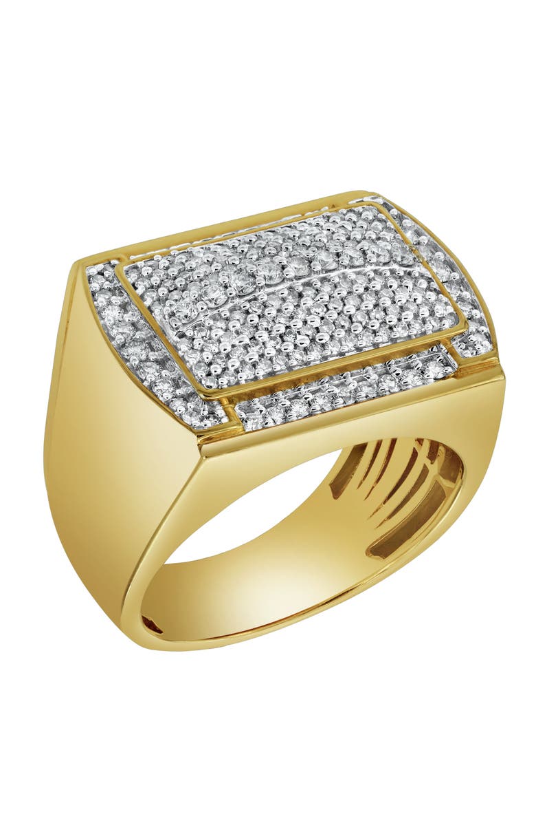LuvMyJewelry Hip Hop Headlight 14K Yellow Gold Diamond Men Statement Ring - 3.24ct., Main, color, 14K Yellow Gold
