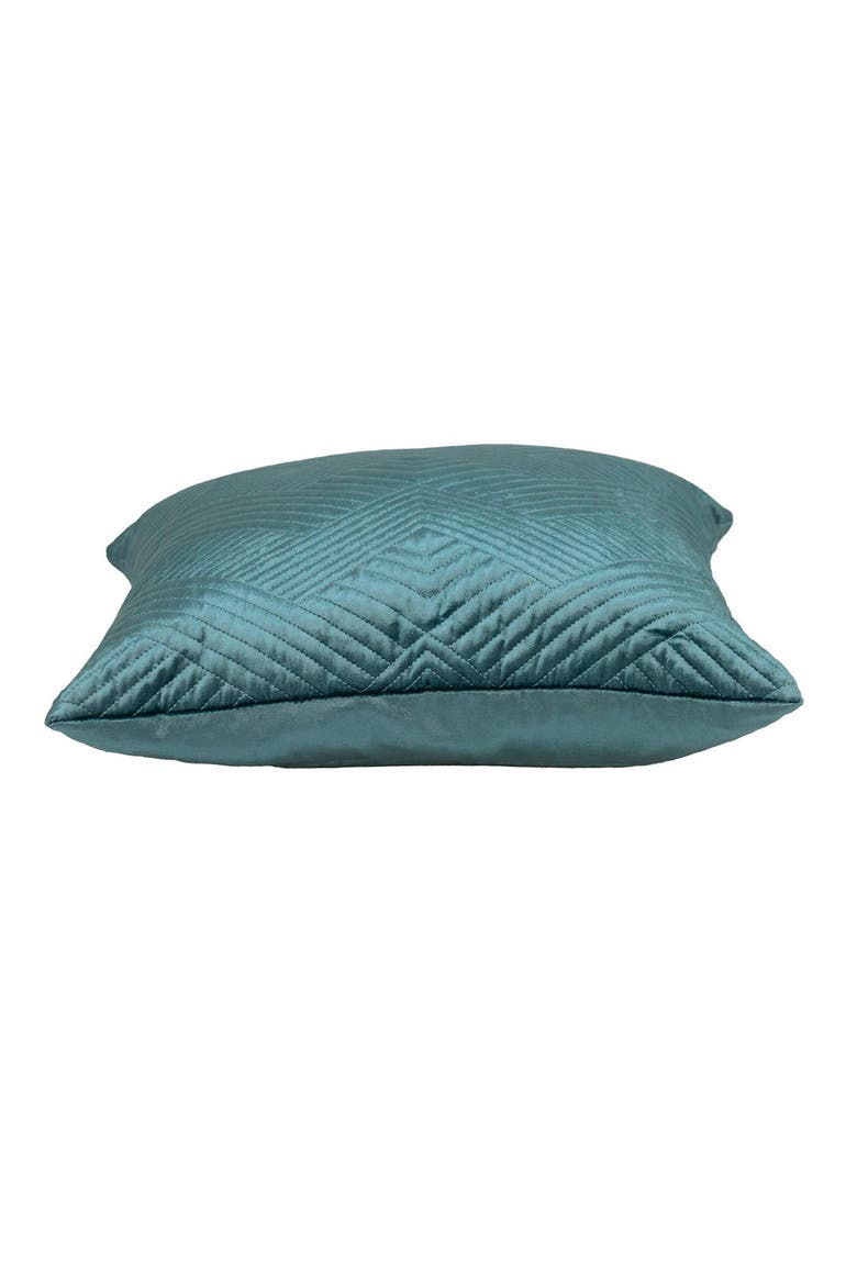 Gaia Topstitched Throw Pillow, Alternate, color, TEAL