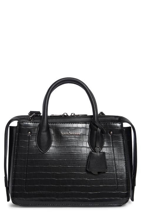 Foster Croc Embossed Satchel Bag