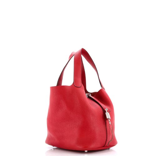 Pre-owned Hermes Hermes Picotin Lock Bag Clemence Mm In Red