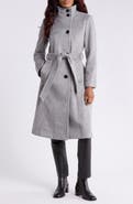 Sam Edelman Asymmetrical Stand Collar Wool Blend Coat