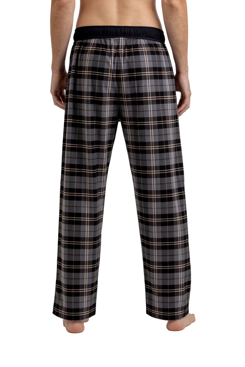 Brushed Plaid Flannel Lounge Pants, Alternate, color, CHARCOAL/BLACK