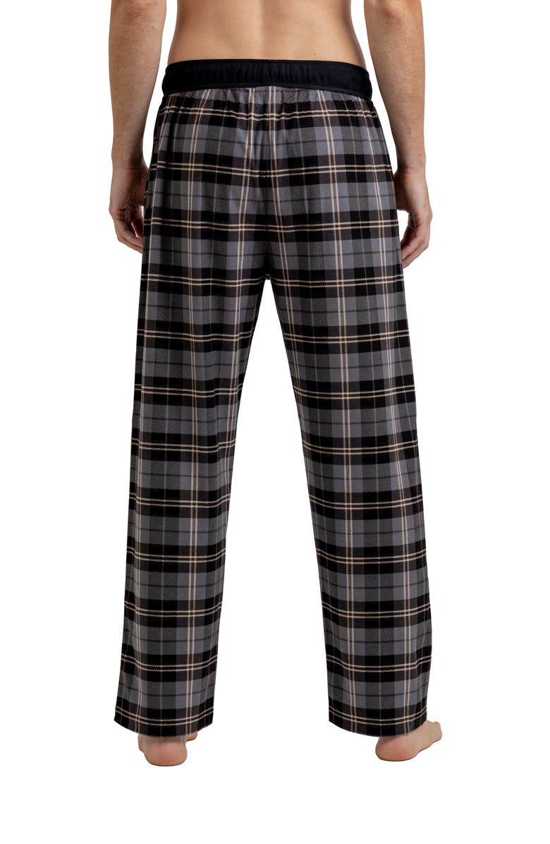 Rainforest Brushed Plaid Flannel Lounge Pants, Alternate, color, Charcoal/Black