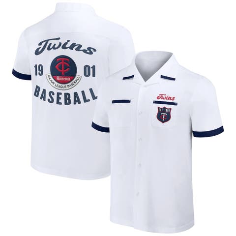 Men
s Darius Rucker Collection by Fanatics  White Minnesota Twins Bowling Button-Up Shirt
