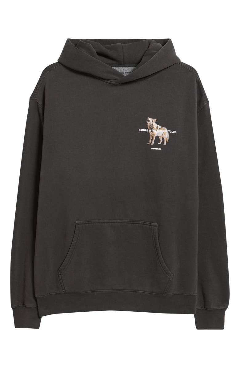 SANTO STUDIO Wolf Night Club Graphic Hoodie, Alternate, color, 