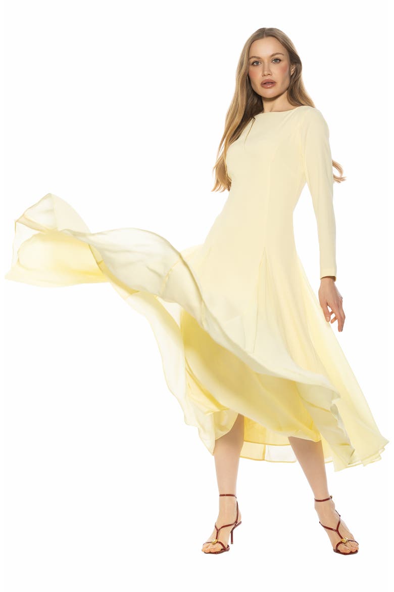 Elodie Floral Long Sleeve Maxi Dress, Alternate, color, BUTTER YELLOW