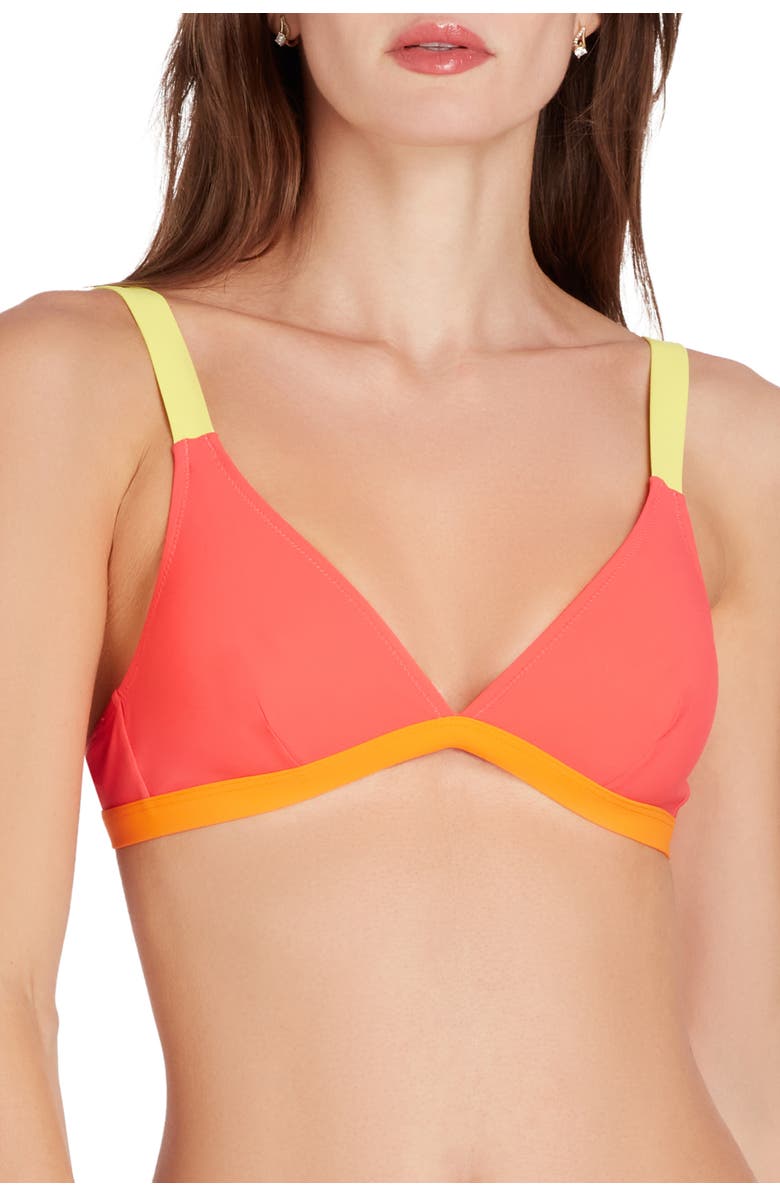 VALIMARE St Barths Colorblock Bikini Top, Alternate, color, Coral