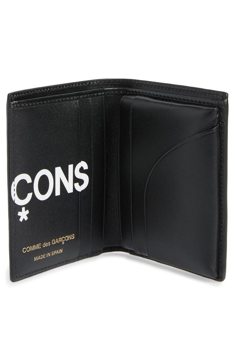 Comme des Garçons Wallets Huge Logo Card Case, Alternate, color, Black
