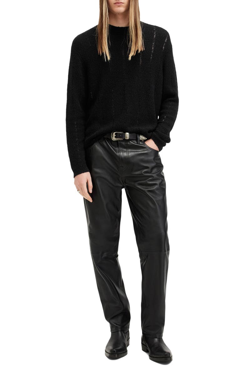 AllSaints Hades Distressed Merino Wool Blend Crewneck Sweater, Alternate, color,