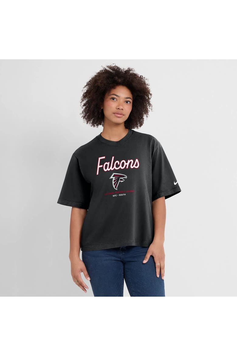 Women's Nike Black Atlanta Falcons Essential Script Relaxed Boxy T-Shirt, Main, color, Black