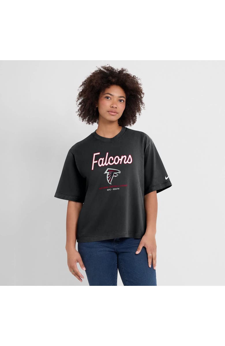 Nike Women's Nike Black Atlanta Falcons Essential Script Relaxed Boxy T-Shirt, Main, color, Black