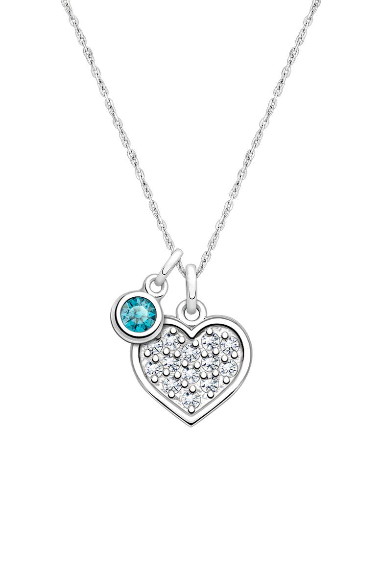 Sterling Silver Oh So Loved Birthstone 12-14" Necklace, Main, color, December