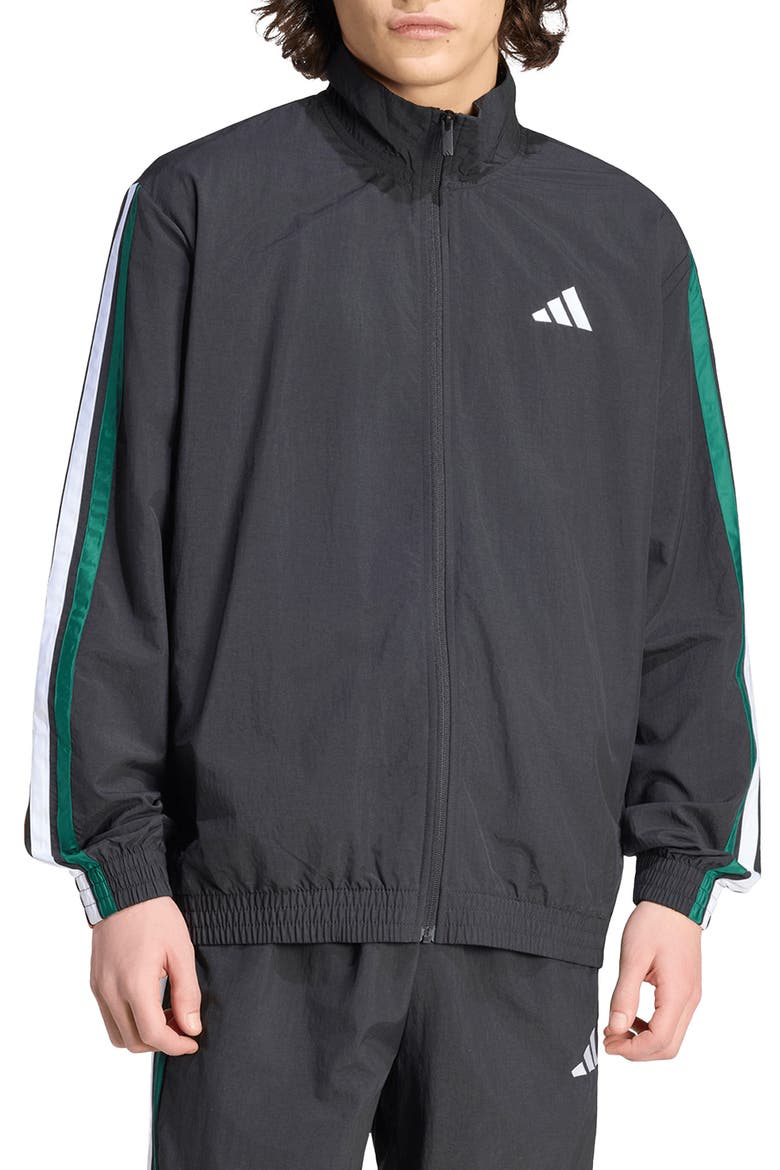x Farm Rio House of Tiro Track Jacket, Main, color, BLACK/ GREEN/ WHITE/ SCARLET