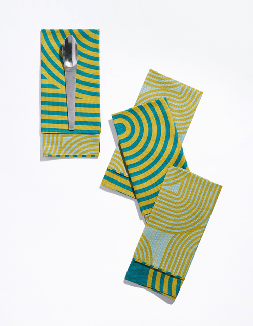Tortuga Forma Comb Dinner Napkins In Green