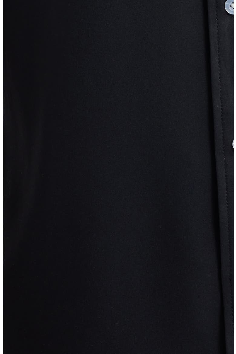 Weekend Crochet Trim Short Sleeve Performance Button-Up Shirt, Alternate, color, BLACK