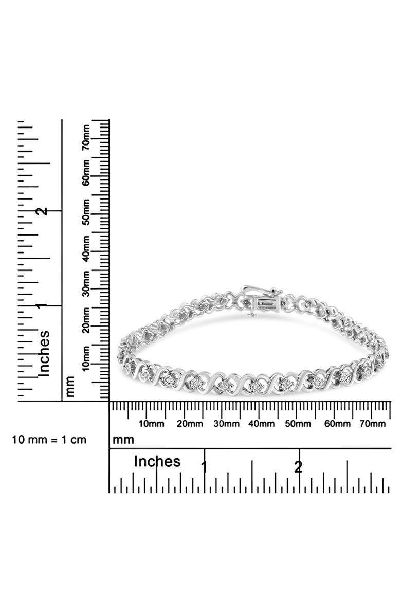 Haus of Brilliance Silver 1/3 Cttw Miracle Plate Diamond Infinity Link Bracelet, Alternate, color, White