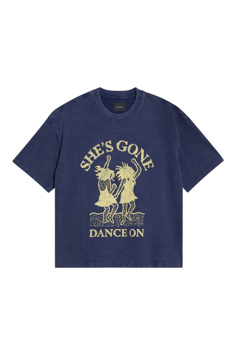 She's Gone Oversize Cotton Graphic T-Shirt, Main, color, NAVY