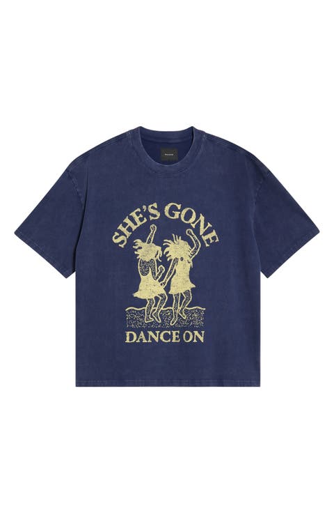 She's Gone Oversize Cotton Graphic T-Shirt