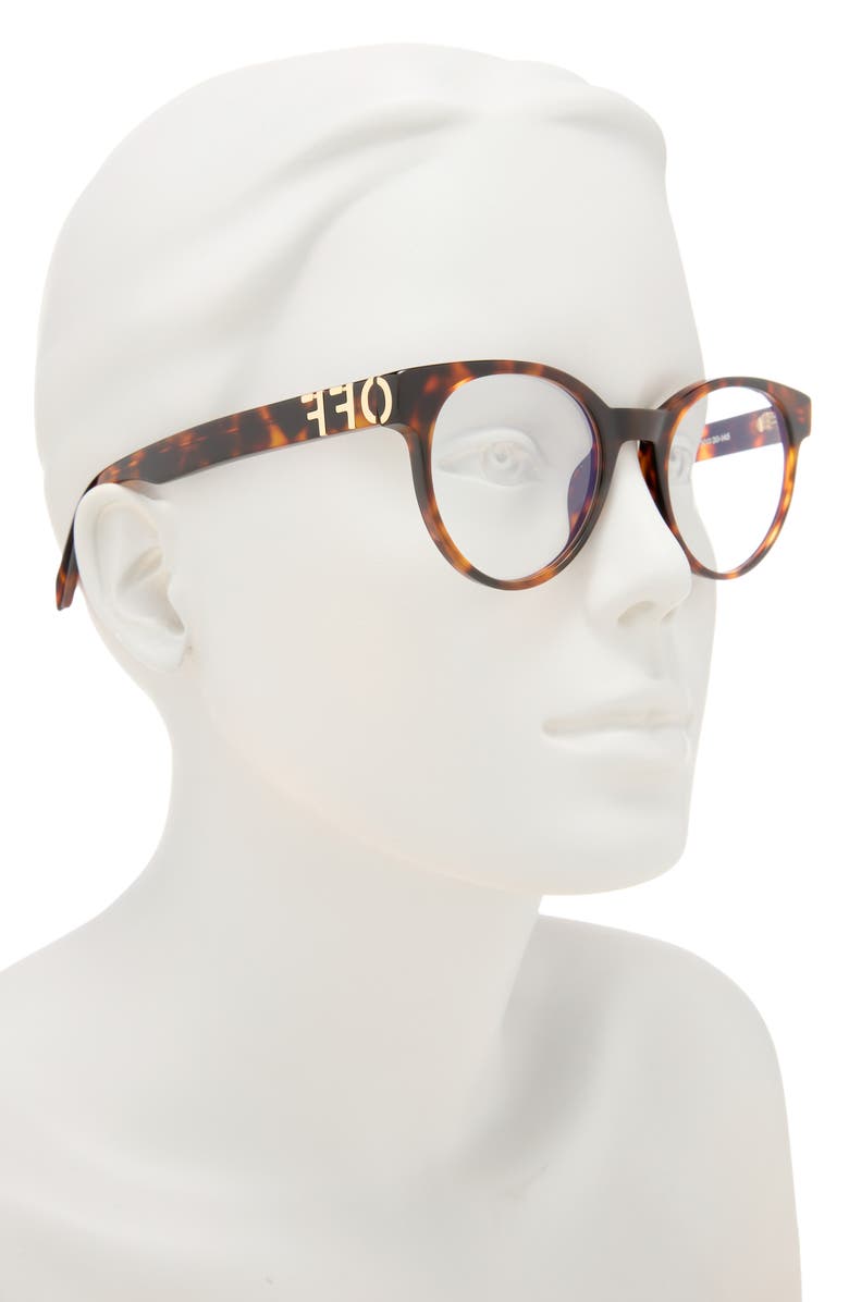 Off-White 52mm Round Optical Glasses, Alternate, color, 