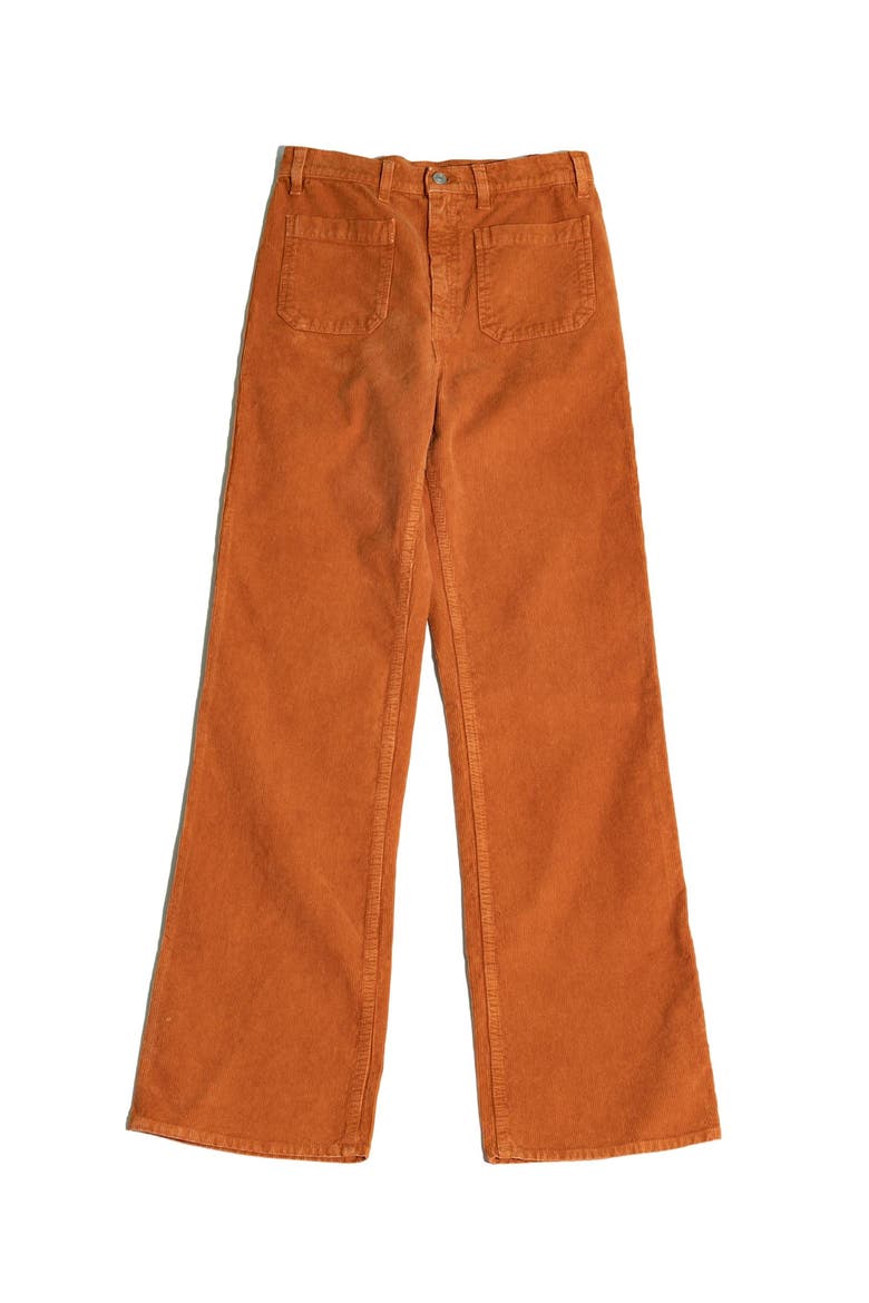 Janet Corduroy Bootcut Fit Trousers, Main, color, Orange