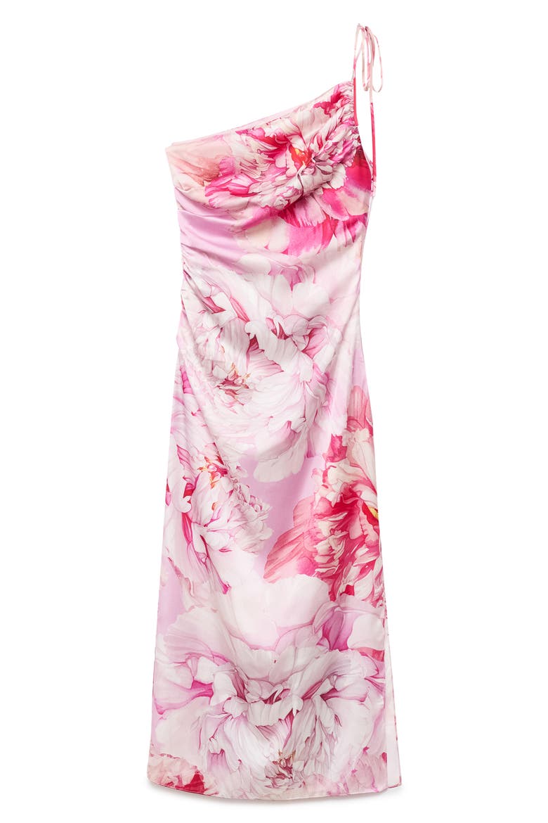 Floral Print One-Shoulder Dress, Main, color, LIGHT/ PASTEL PURPLE
