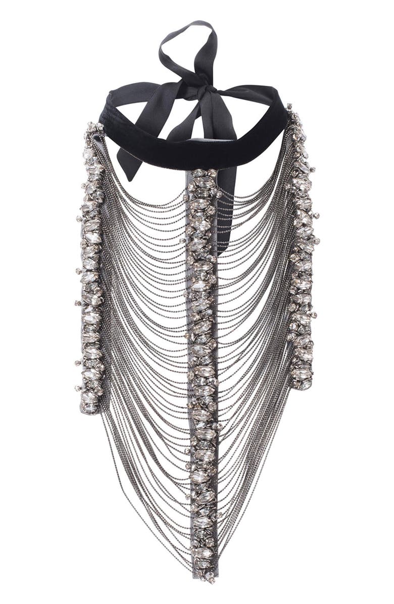 Anne Fontaine Satin Ribbon Collar, Alternate, color,