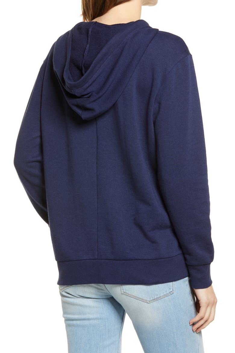 French Terry Pullover Hoodie, Alternate, color, NAVY PEACOAT