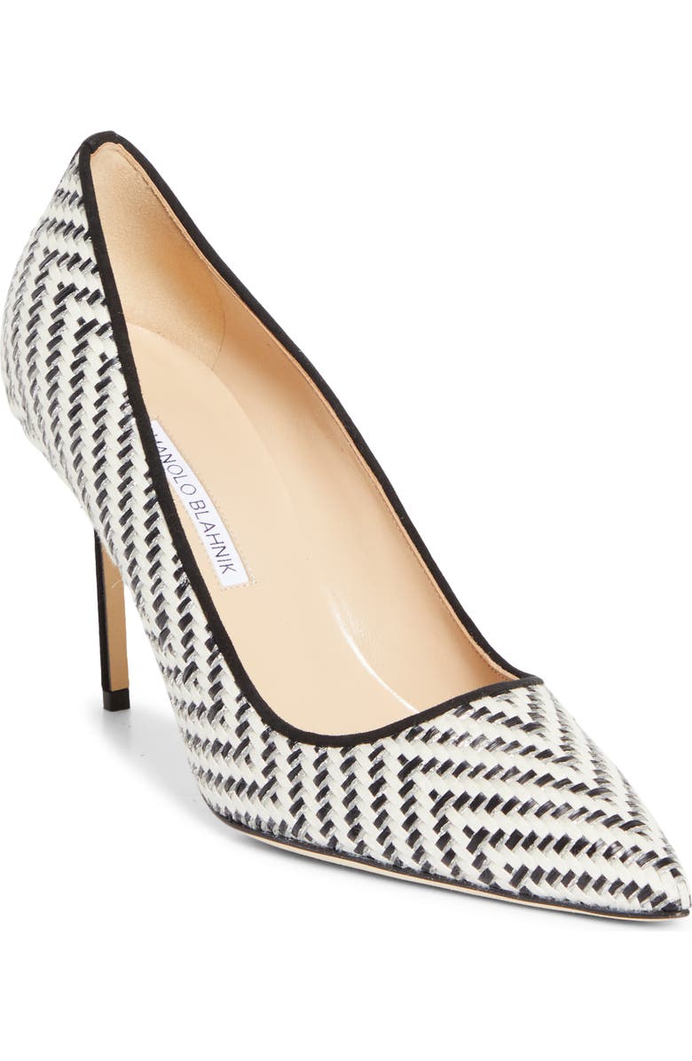 Manolo Blahnik BB Pointed Toe Raffia Pump, Main, color,