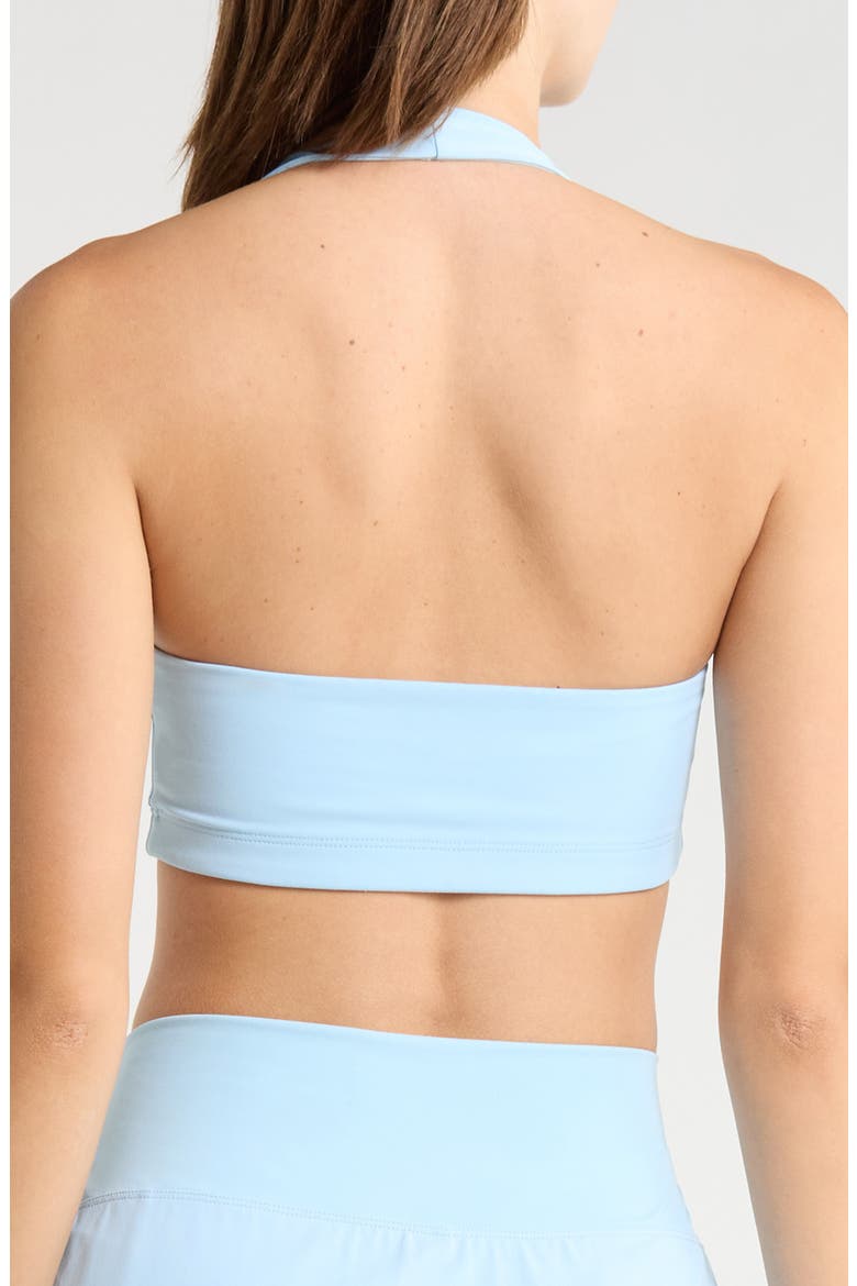 Ruched Halter Sports Bra, Alternate, color, SKY