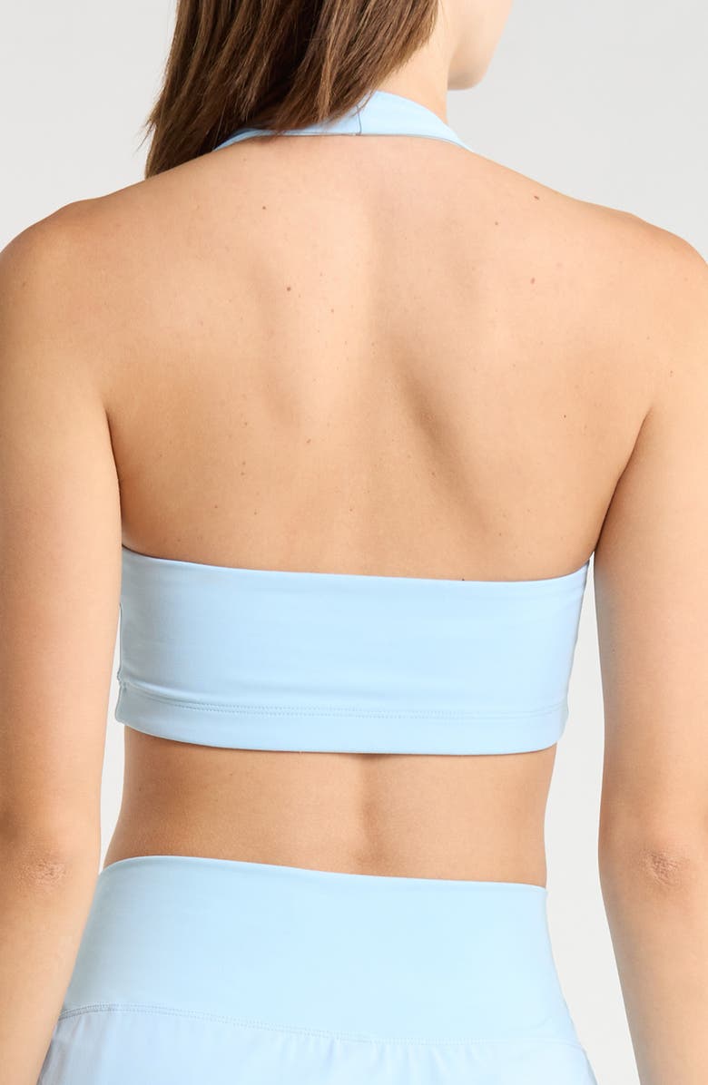 Year of Ours Ruched Halter Sports Bra, Alternate, color, Sky