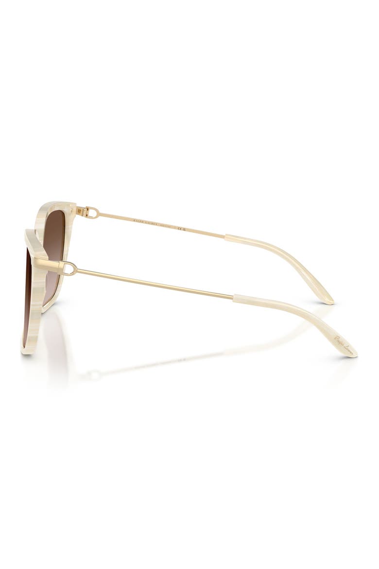 The Jacquie 57mm Gradient Irregular Sunglasses, Alternate, color, CREAM HORN / GRADIENT BROWN
