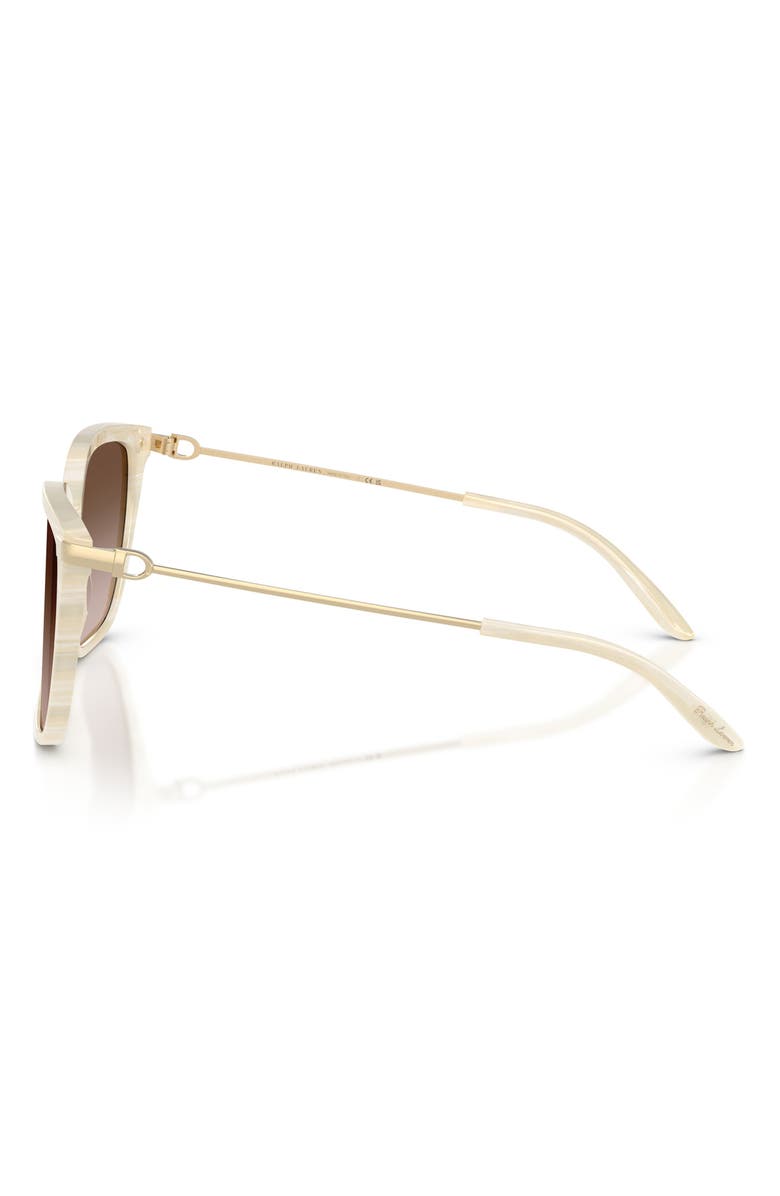 Ralph Lauren The Jacquie 57mm Gradient Irregular Sunglasses, Alternate, color, Cream Horn / Gradient Brown