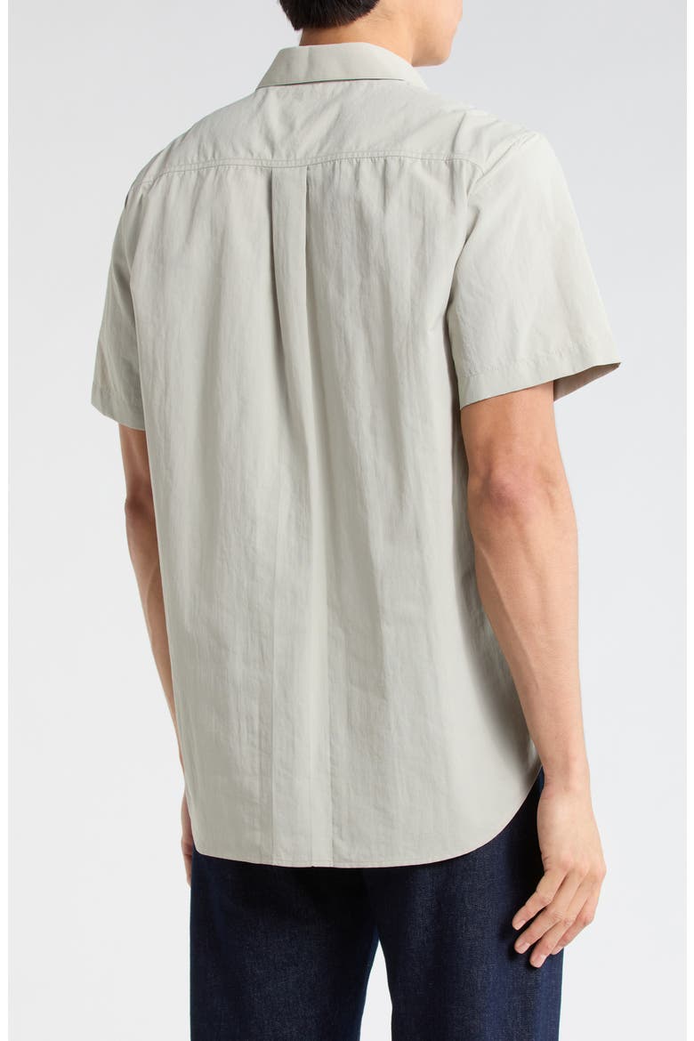 Layered Pocket Short Sleeve Button-Up Shirt, Alternate, color, STONE