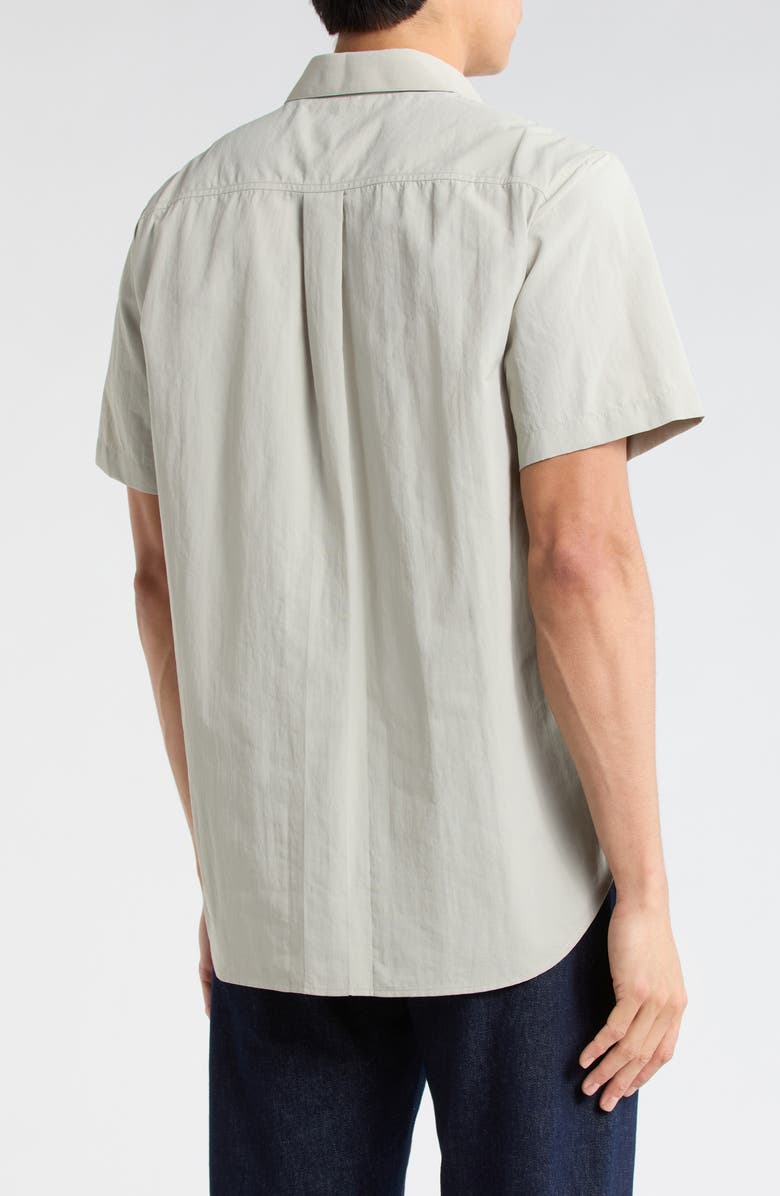 Helmut Lang Layered Pocket Short Sleeve Button-Up Shirt, Alternate, color, Stone