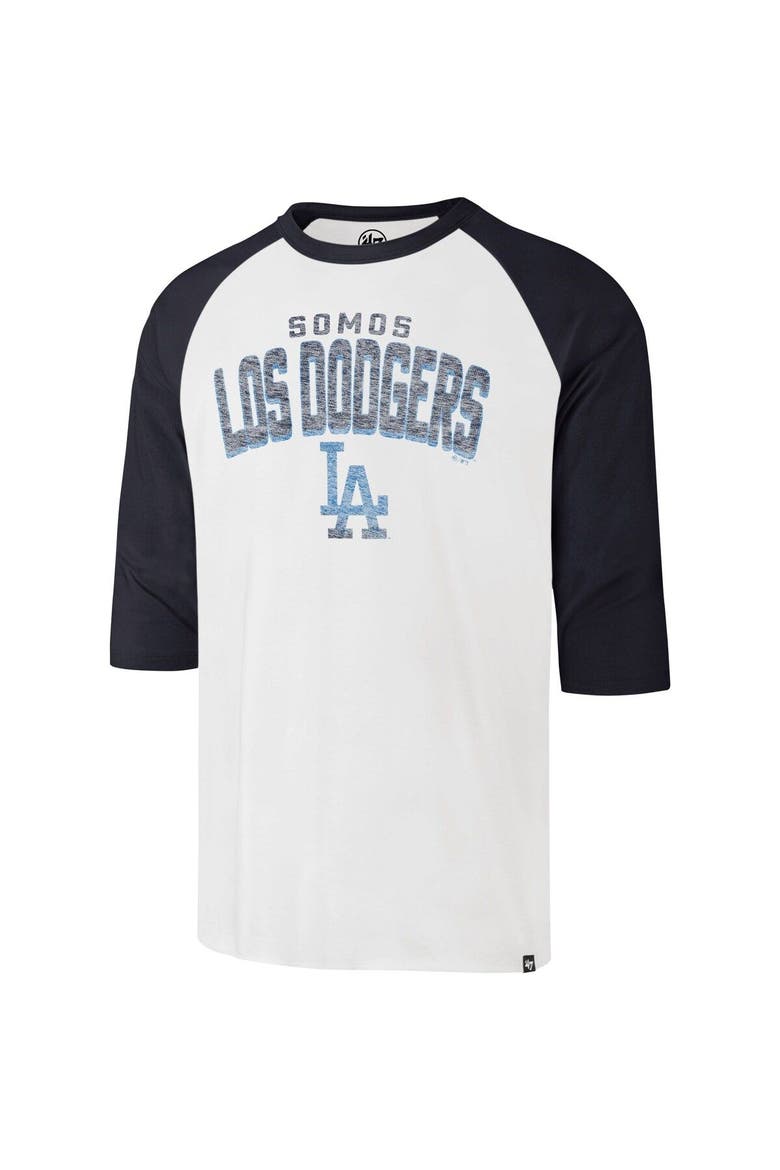 Men's '47 Cream Los Angeles Dodgers City Connect Crescent Franklin Raglan 3/4-Sleeve T-Shirt, Alternate, color, Cream