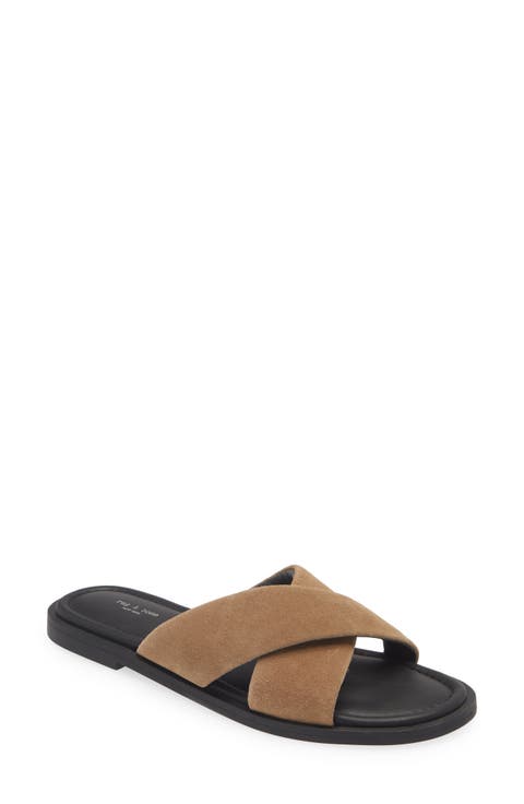Geo Cross Strap Slide Sandal (Women)