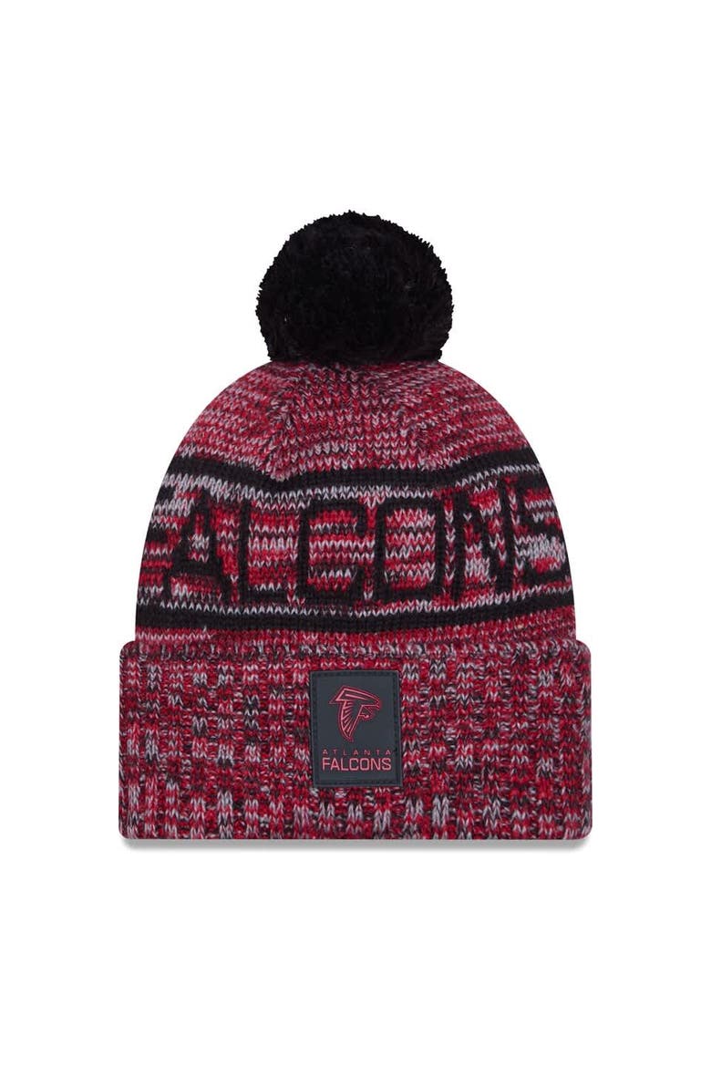 Men's New Era Red Atlanta Falcons 2025 Sideline Cold Weather Cuffed Knit Hat with Pom, Main, color, Red