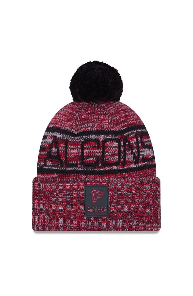 New Era Men's New Era Red Atlanta Falcons 2025 Sideline Cold Weather Cuffed Knit Hat with Pom, Main, color, Red