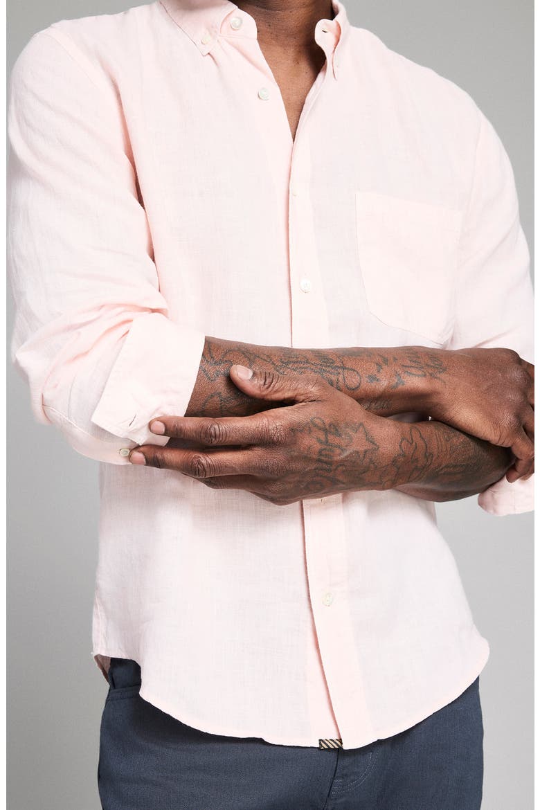 Tuscumbia Linen Button-Down Shirt, Alternate, color, BLUSH